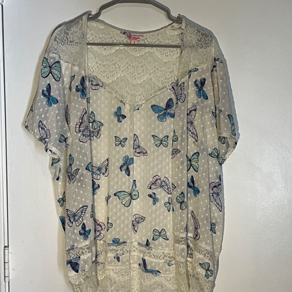 Butterfly Print Shaw